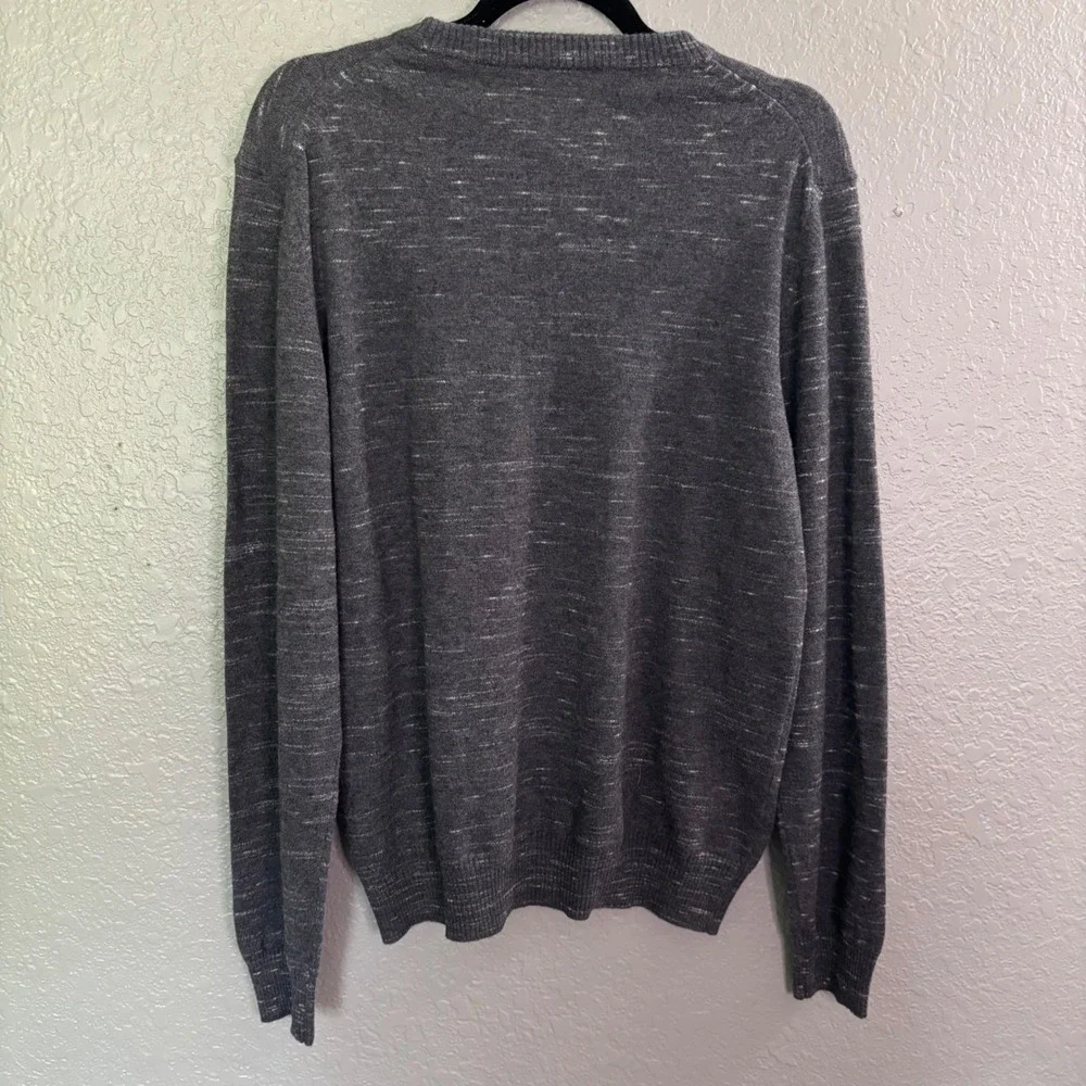 Billy Reid Gray 100% Extrafine Merino Wool‎ Crewneck Sweater Large Made in Italy